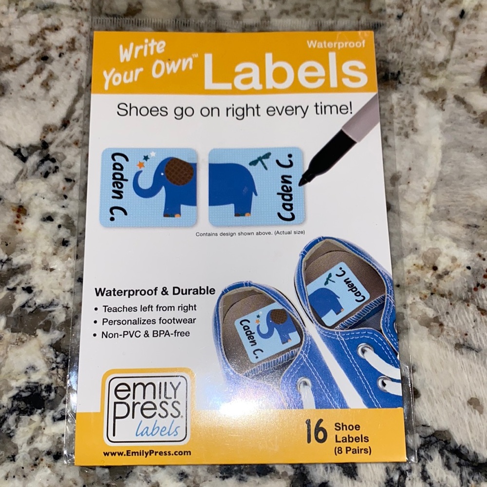 Write your own shoe labels NEW 16ct
